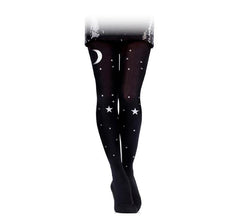 Culotte noire de sorcière lune et étoiles pour adulte