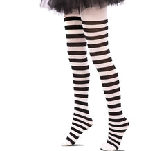 Collants enfant rayés noirs et blancs