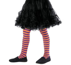 Collants à Rayures Oranges et Mauves pour enfants