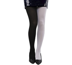 Collants bicolores noirs et blancs