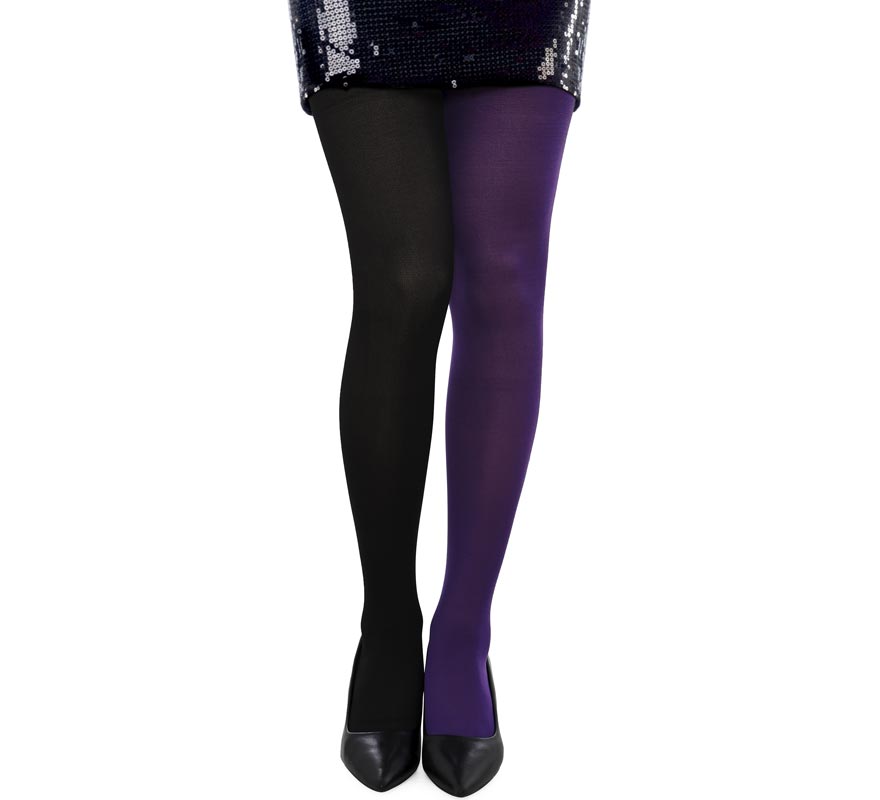 Pantys de Bicolor negro y morado