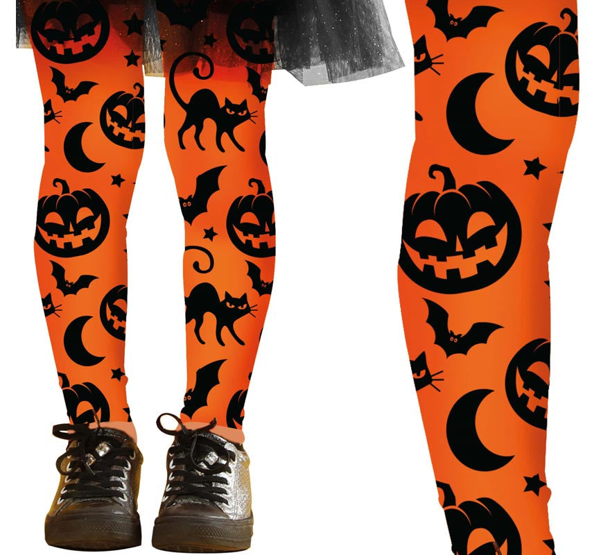Translation missing: fr.Pantys de Halloween naranjas Infantiles