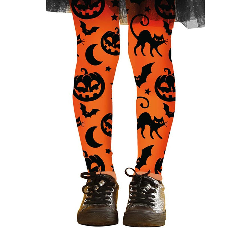 Translation missing: fr.Pantys de Halloween naranjas Infantiles