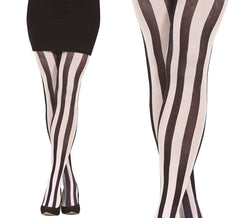 Collants à rayures verticales noires et blanches pour adulte