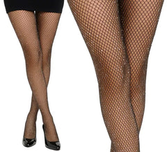 collants résille noirs brillants