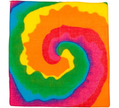 Écharpe hippie multicolore tie-dye 55x55 cm