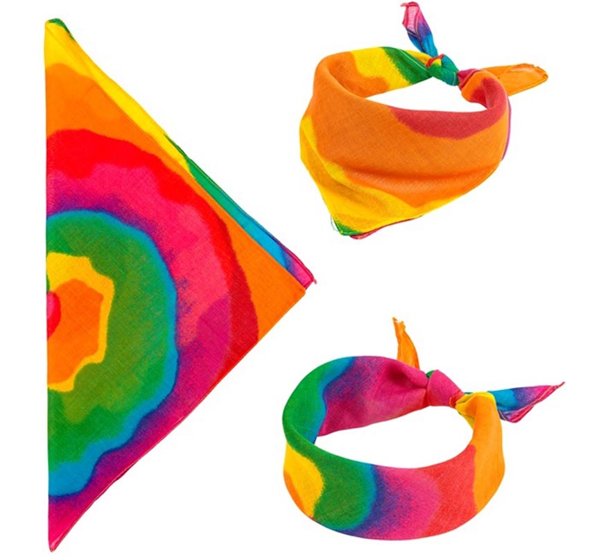 Translation missing: fr.Pañuelo Hippie Tie-Dye multicolor de 55x55 cm