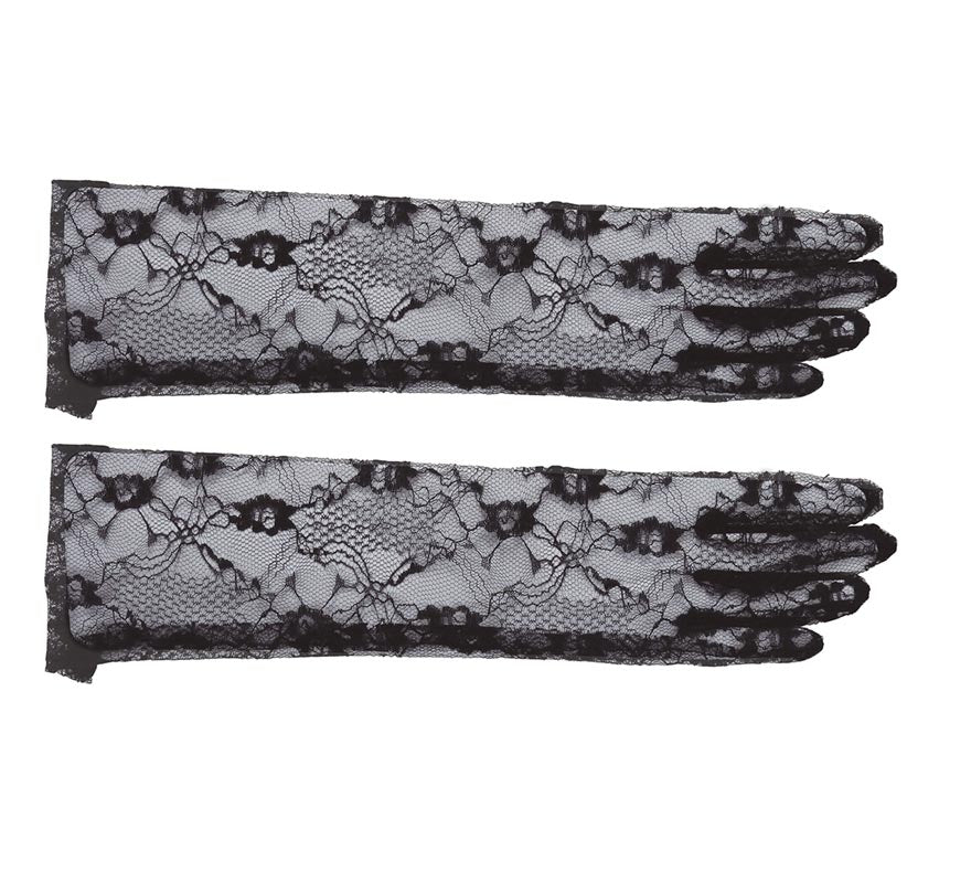 Translation missing: fr.Par de guantes calados negros 36 cm