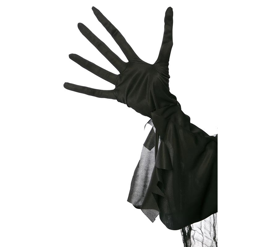 Translation missing: fr.Par de Guantes Dedos Largos negros adulto de 35 cm