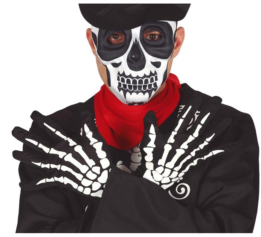 Par de guantes Esqueleto para Halloween