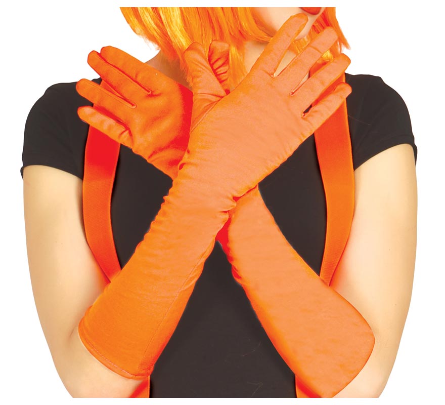 Translation missing: fr.Par de Guantes naranja neón de 45 cm
