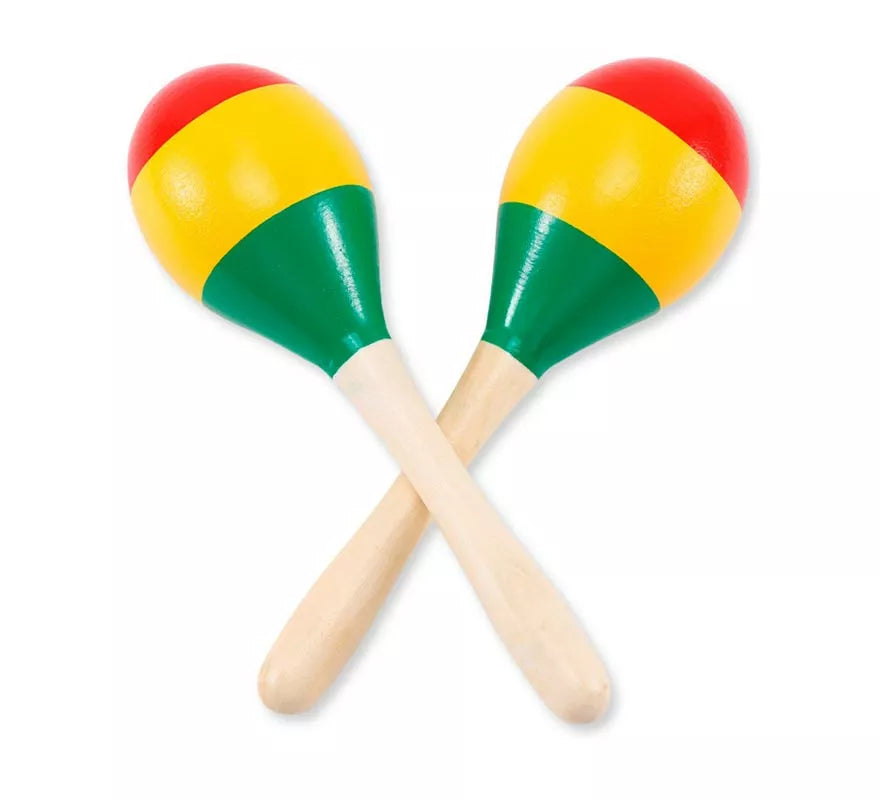 Translation missing: fr.Par de Maracas de madera Méjico de 20 cm