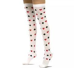 Paire de bas blancs Poker adulte