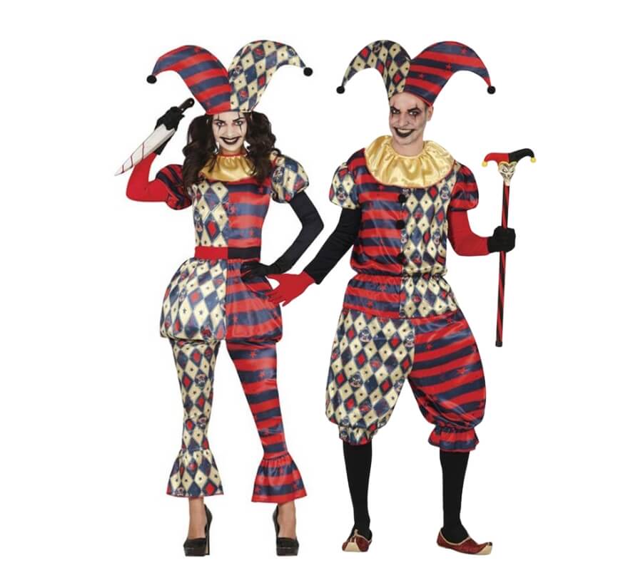 Couple d'arlequins à losanges