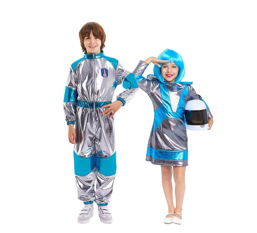 Couple d'astronautes argenté pour enfant