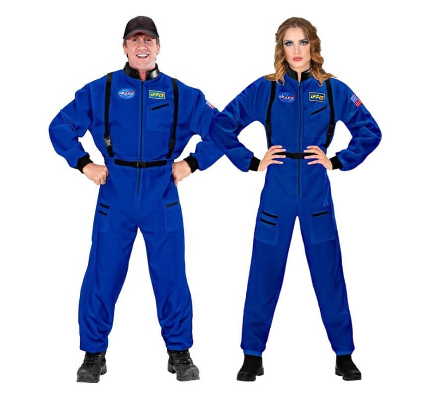 Couple d'astronautes Space en bleu