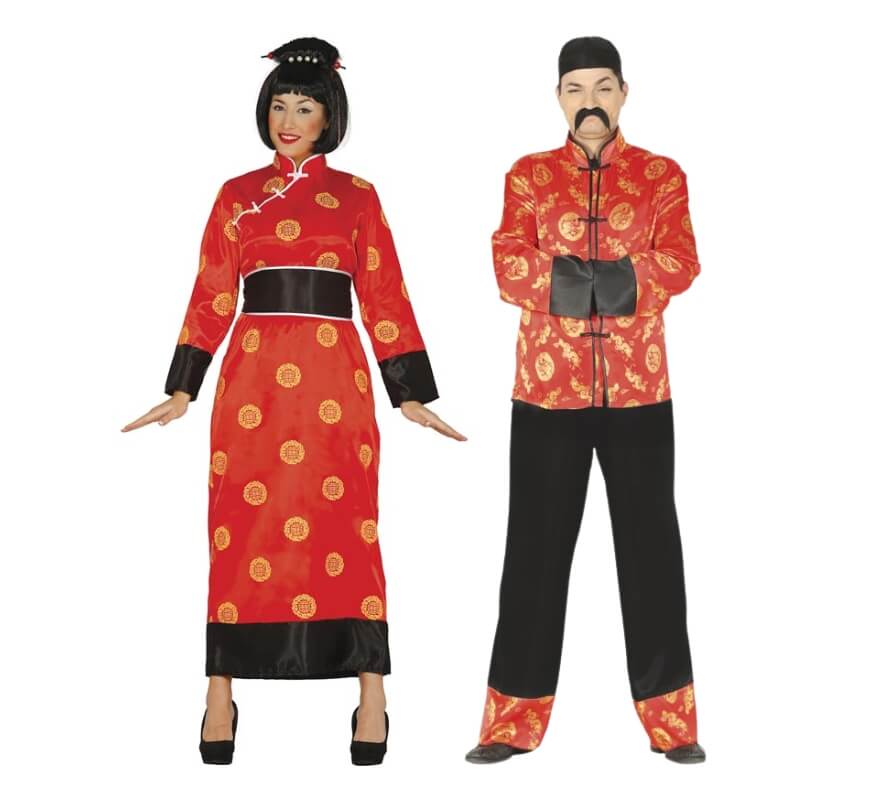 Couple de Chinois en rouge