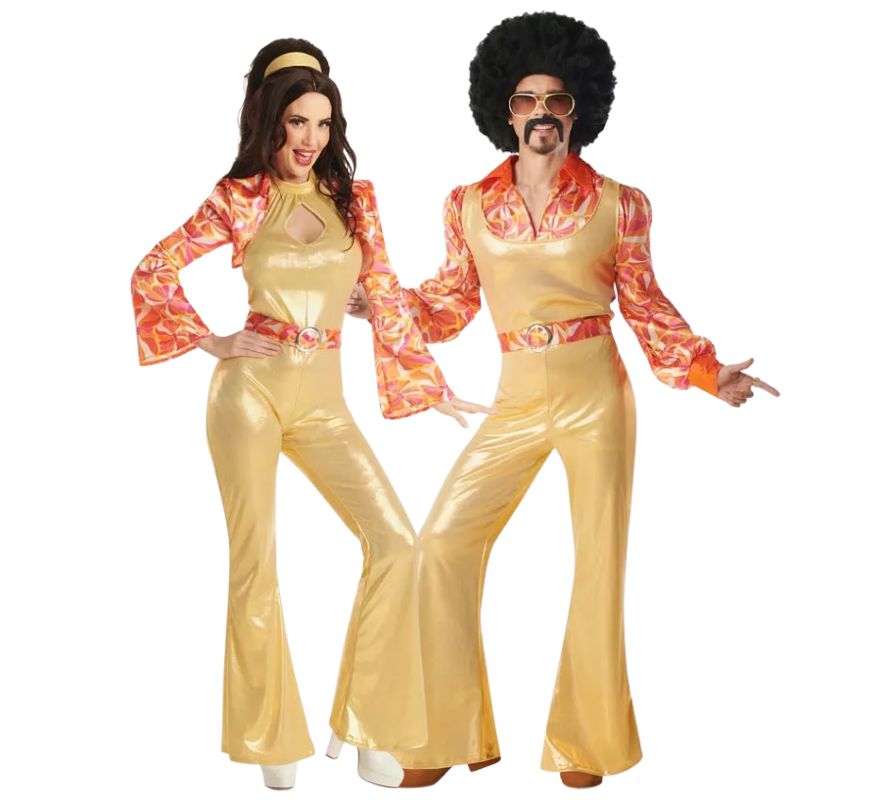 Couple disco doré des années 70