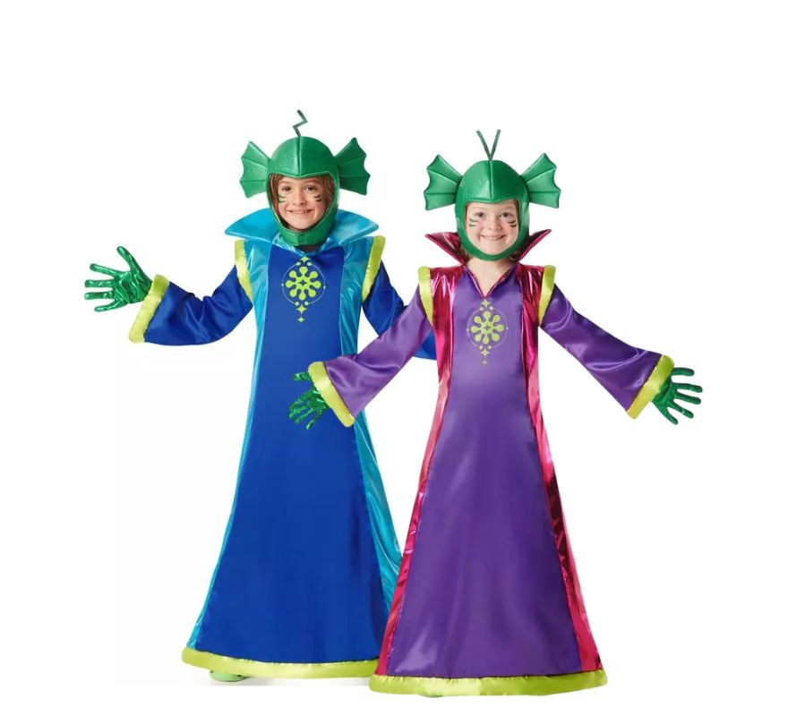 Couple d’extraterrestres bleu et violet pour enfants