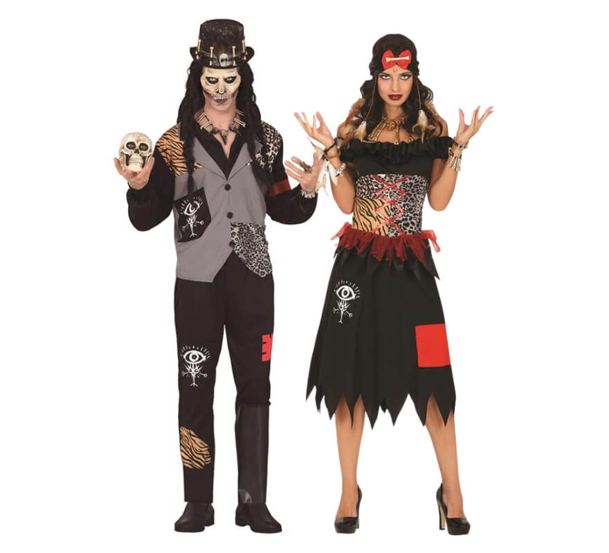 Couple de sorciers imprimé animal