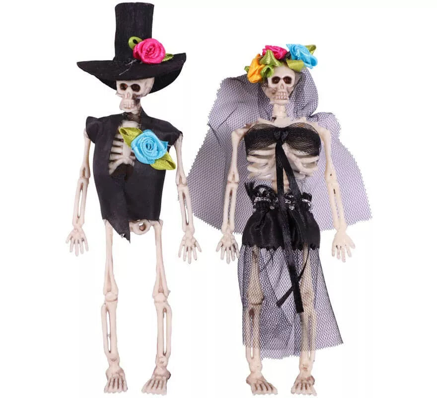Translation missing: fr.Pareja de Novios Esqueleto del Día de los muertos de 15 cm