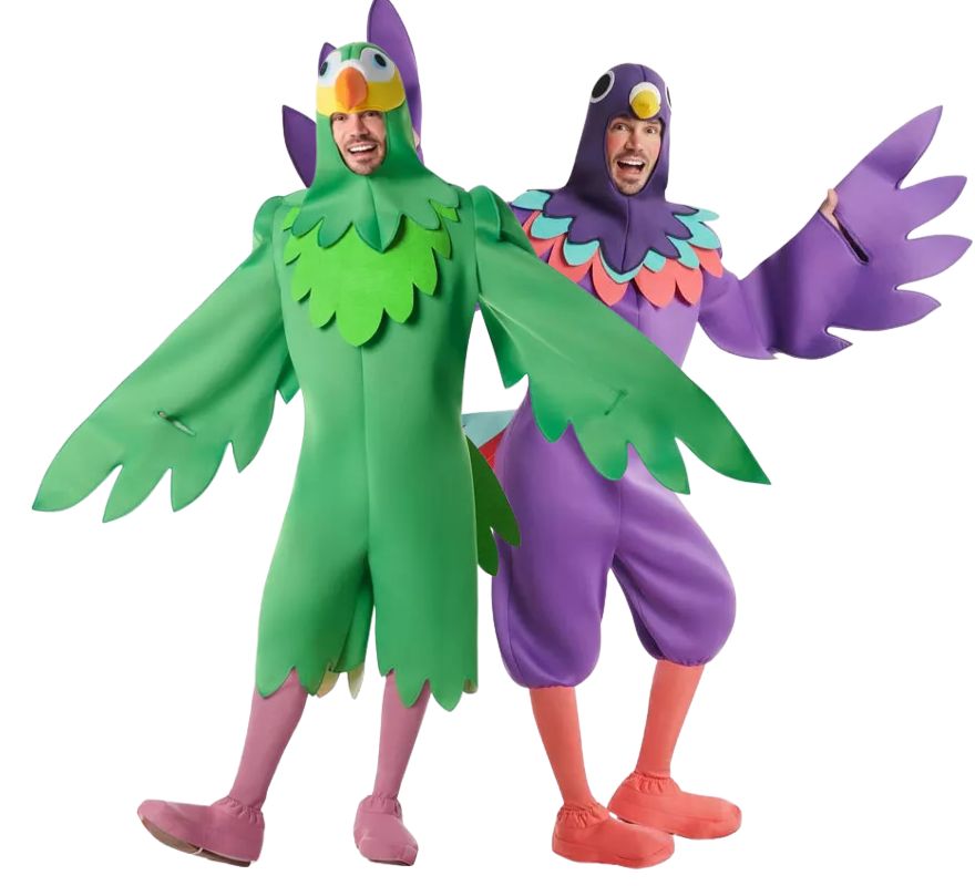 Couple d’oiseaux vert et violet