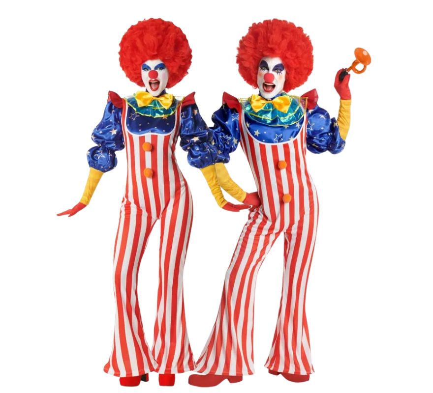 Couple de clowns à rayures