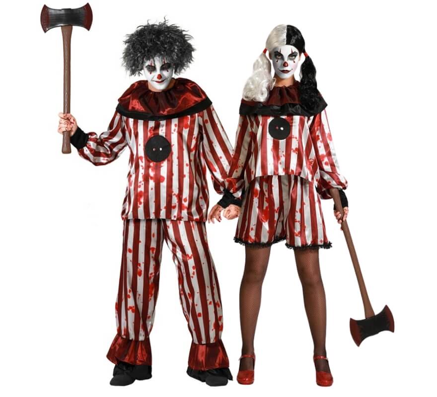 Couple de clowns tueurs à rayures