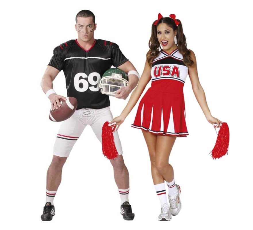 Couple de quarterback et pom-pom girl