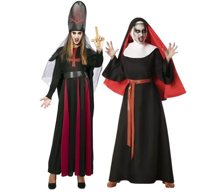 Couple de prêtresse et nonne satanique