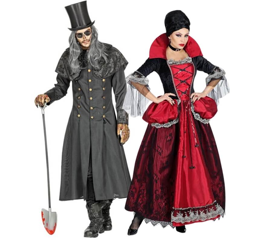 Couple de vampires gothiques élégants