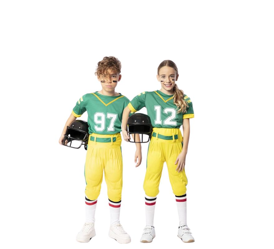 Couple de joueurs de football américain pour enfants
