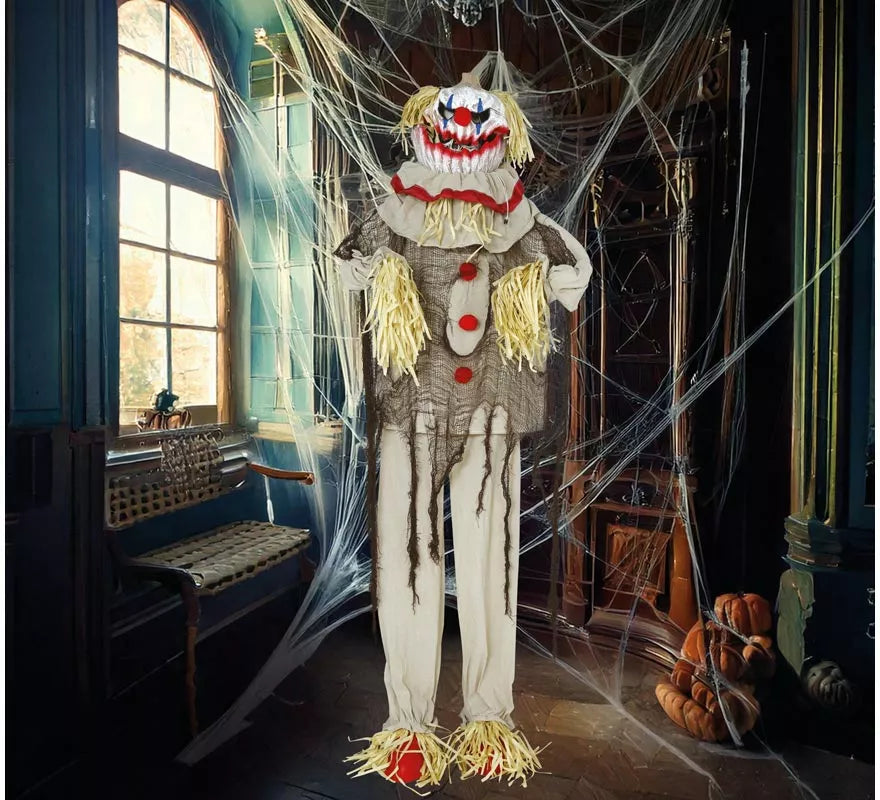 Payaso Espantapájaros con Luz de Sonido y Movimiento de 175 cm