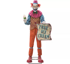 Clown de glace sinistre de 1,8 m avec lumière, son et mouvement