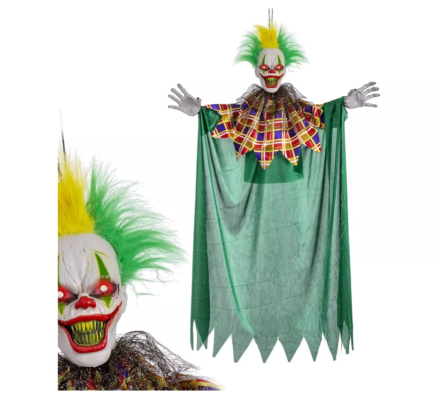 Translation missing: fr.Payaso Terrorífico verde con Luz, Sonido y Movimiento de 50x11x100 cm