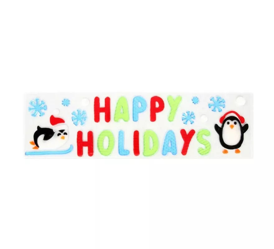 Translation missing: fr.Pegatina con Gel Navidad Happy Holidays de 15X50 cm