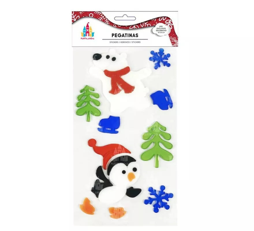 Translation missing: fr.Pegatina con Gel Navidad Oso y pingüino de 15X25 cm