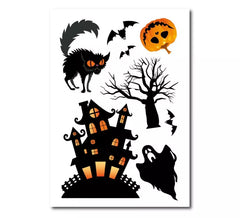Autocollant maison hantée en vinyle noir, 20x30cm