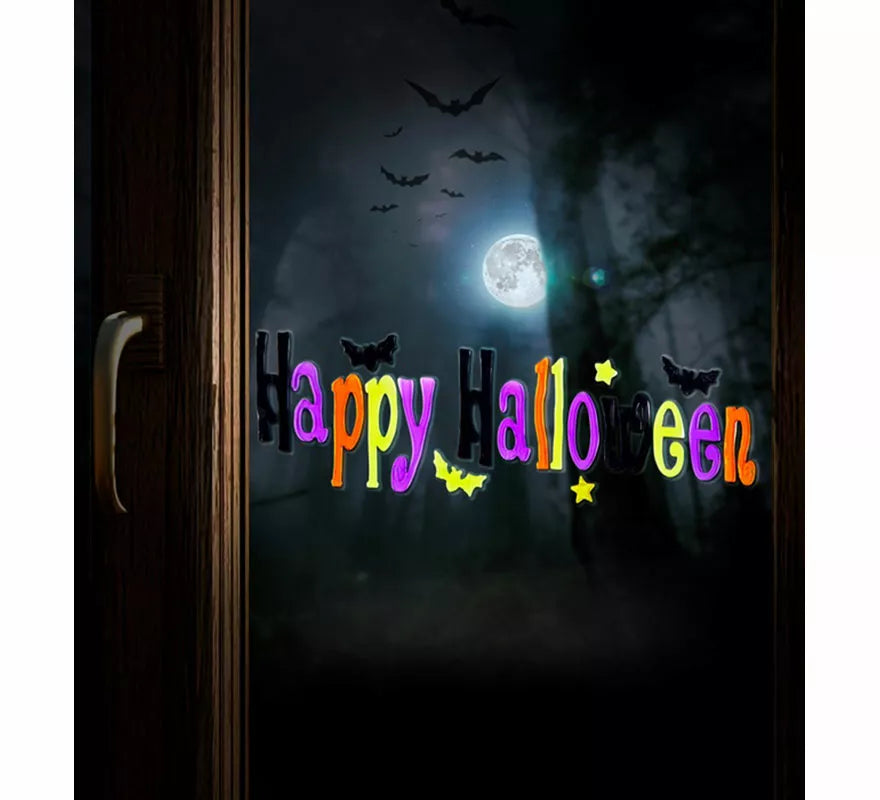 Pegatina de Gel para Ventana 'Happy Halloween' de 50x15 cm