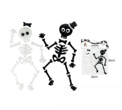 Autocollant Gel Couple Squelette Noir et Blanc