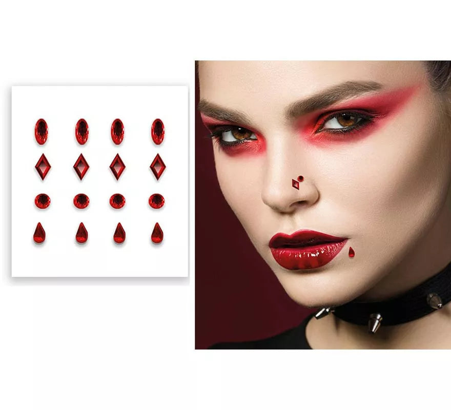 Translation missing: fr.Pegatina Piercing rojo para la cara