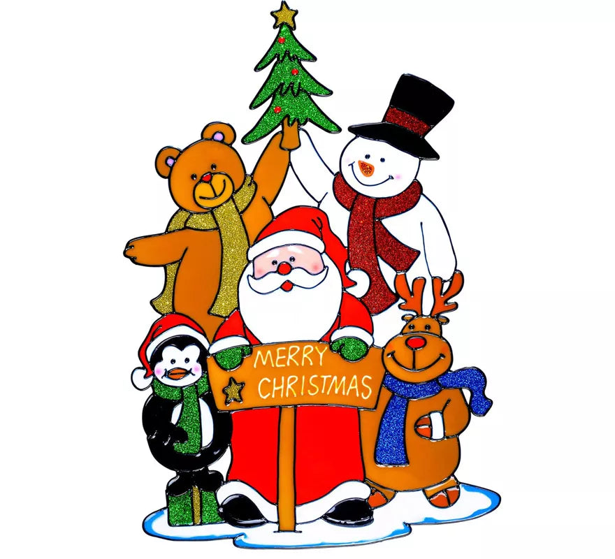 Translation missing: fr.Pegatina Ventana Familia Papá Noel de 40 cm