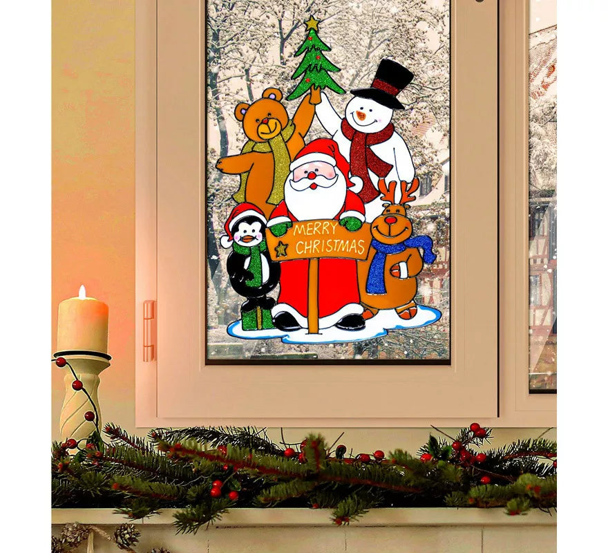 Translation missing: fr.Pegatina Ventana Familia Papá Noel de 40 cm