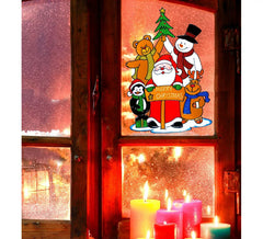 Sticker Fenêtre Famille Père Noël 40 cm