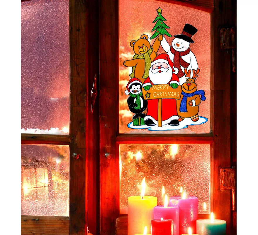 Translation missing: fr.Pegatina Ventana Familia Papá Noel de 40 cm
