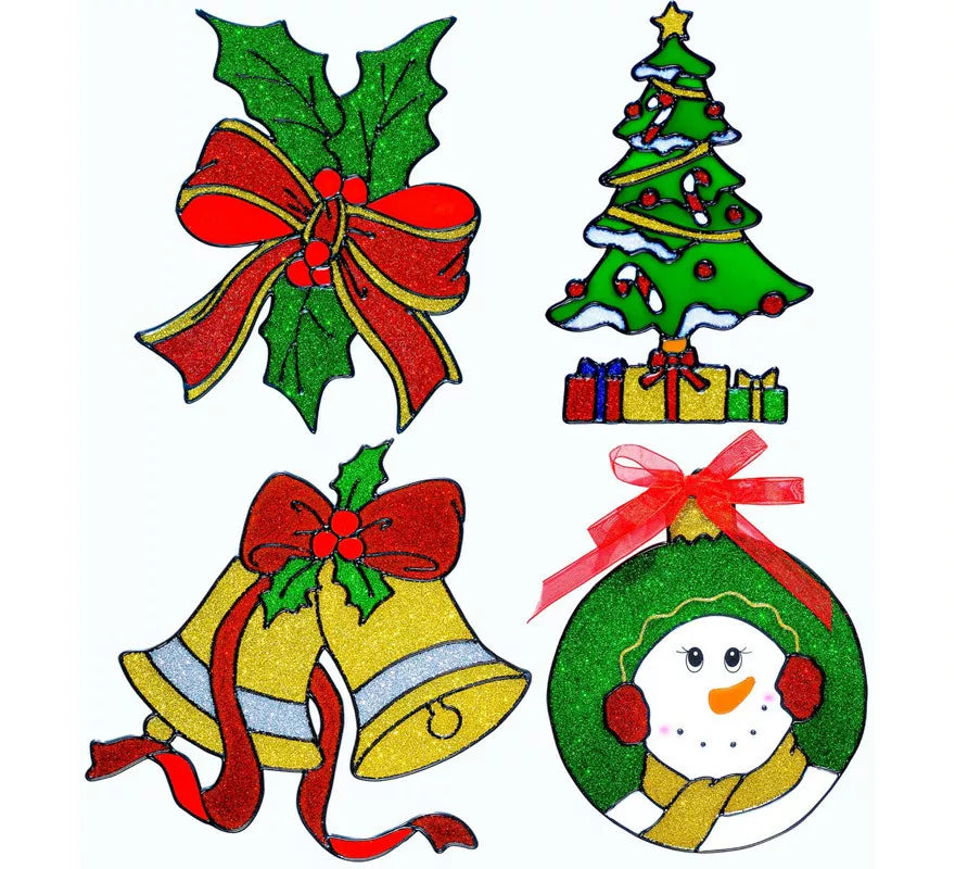 Translation missing: fr.Pegatina Ventana Navidad Surtidas en 4 Modelos de 18 cm