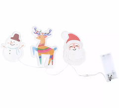 Autocollants LED en gel, 3 figurines de Noël joyeuses, 15 x 30 cm