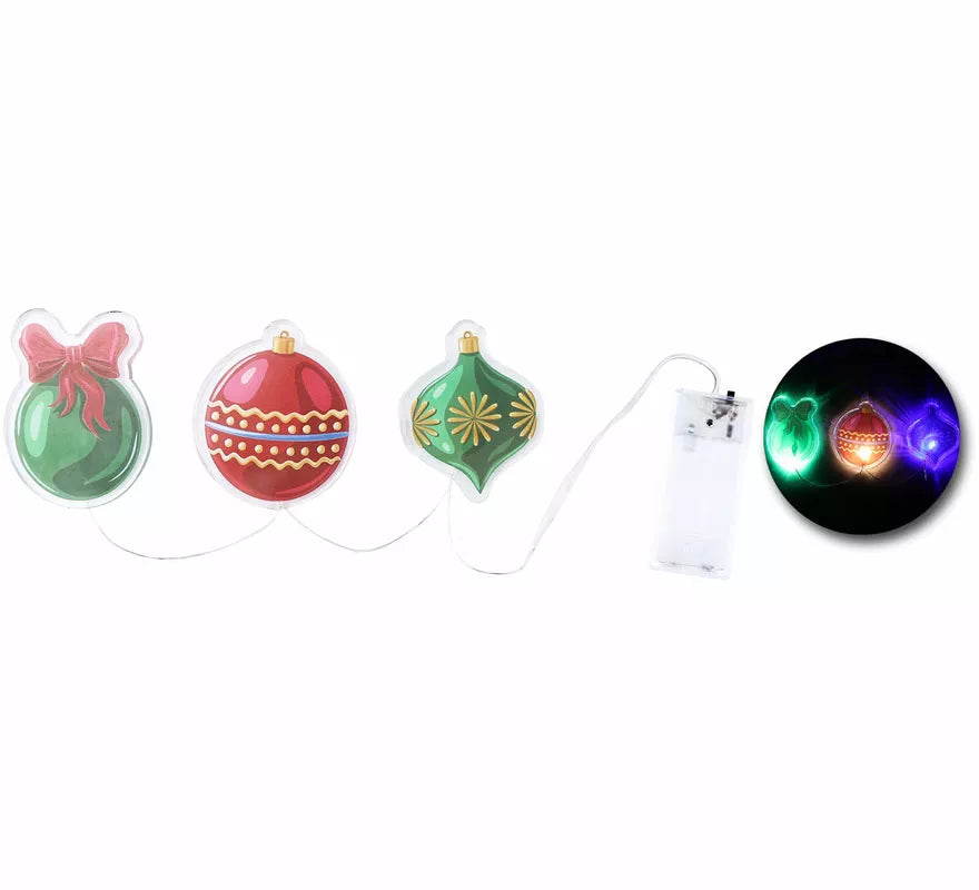 Pegatinas Gel Led 3 Figuritas Bolas de Árbol de 15x30 cm