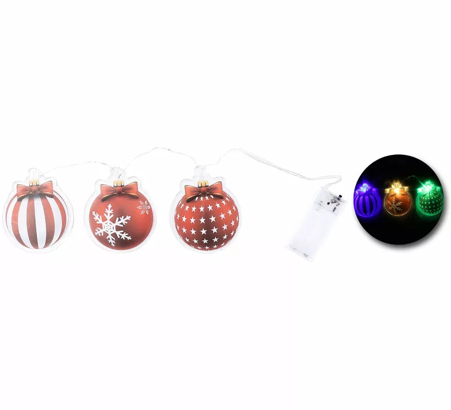 Translation missing: fr.Pegatinas Gel Led 3 Figuritas Bolas de Navidad de 15x30 cm
