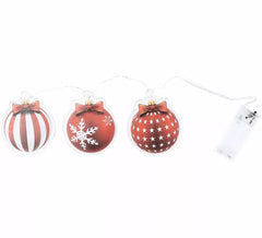 Autocollants LED en gel, 3 figurines de boules de Noël, 15 x 30 cm
